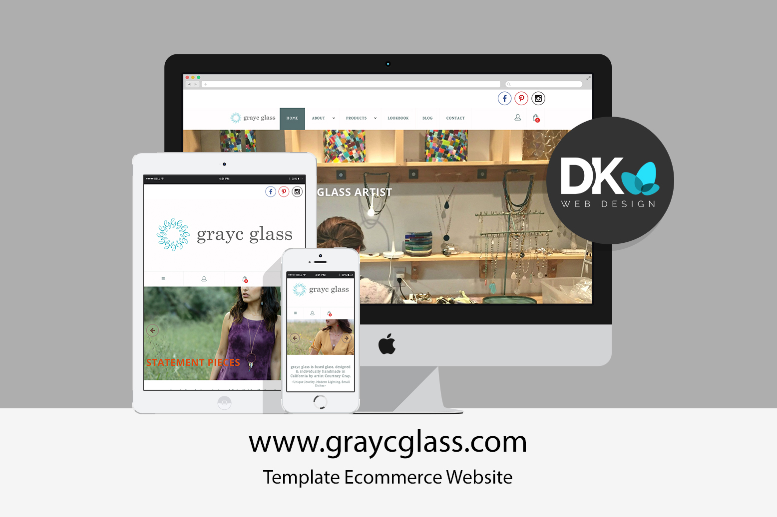 Screenshot of the Grayc Glass website