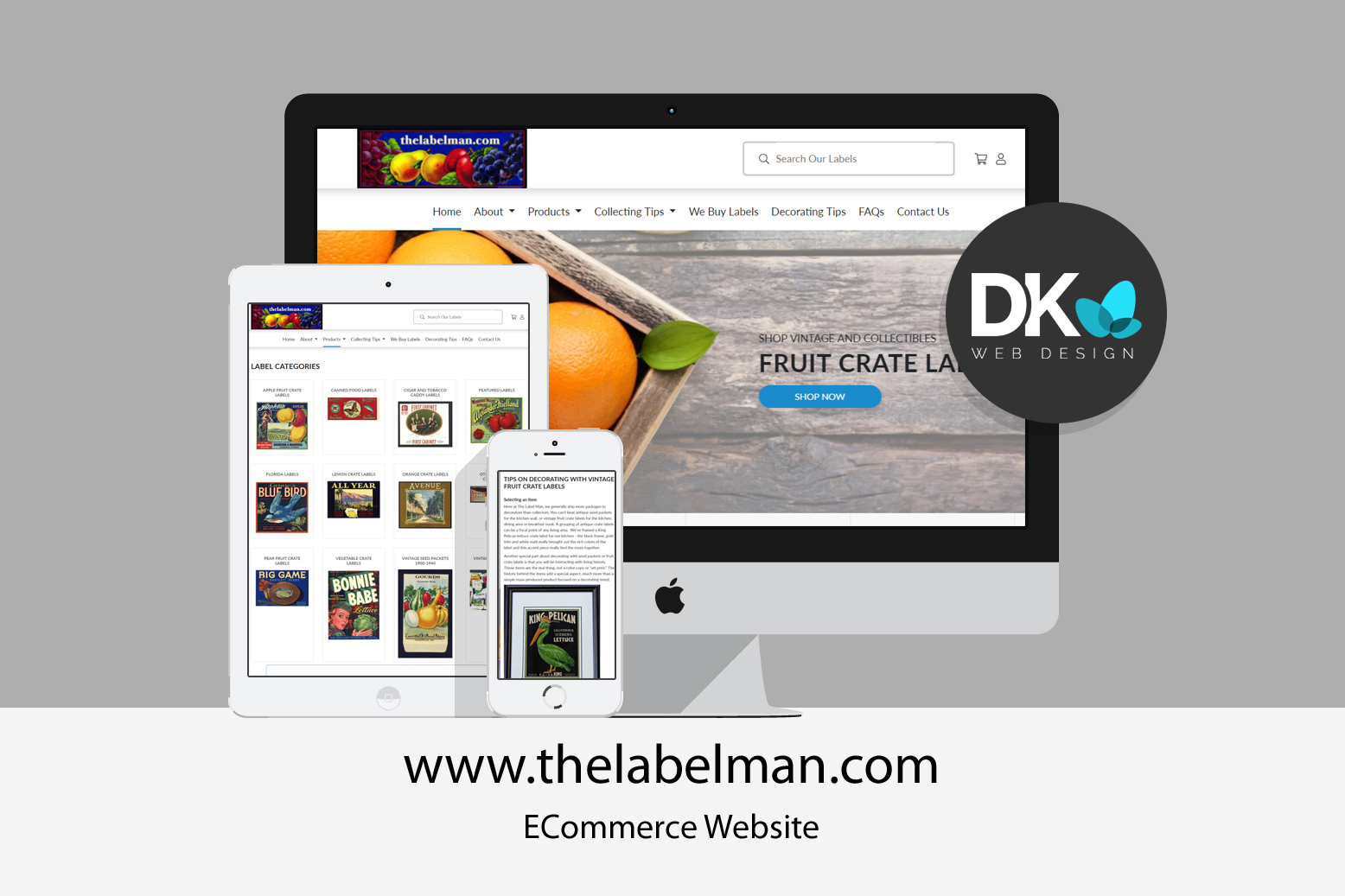 Screenshot of the The Labelman website