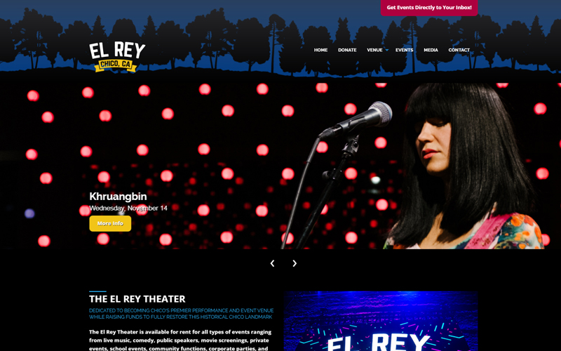Screenshot of the El Rey's website