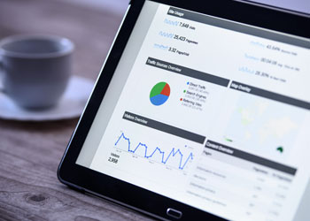 Graphs and pie charts show traffic improvement due to SEO.