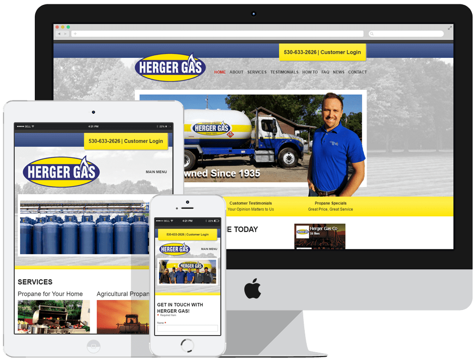 Showcase image for Herger Gas website